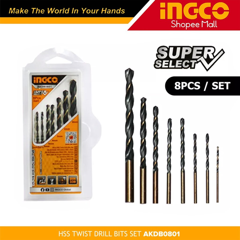 Set me 8 Punto Metali HSS Twist (2,3,3,4,4,5,6,8mm)