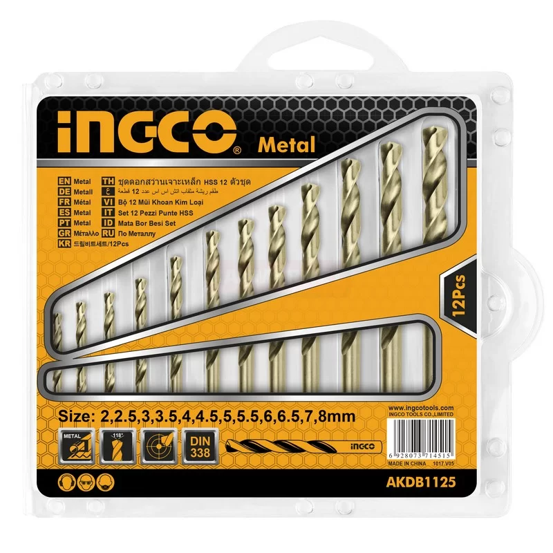 Set me 12 Punto Metali HSS Twist (2,2.5,3,3.5,4,4.5,5,5.5,6,6.5,7,8mm)
