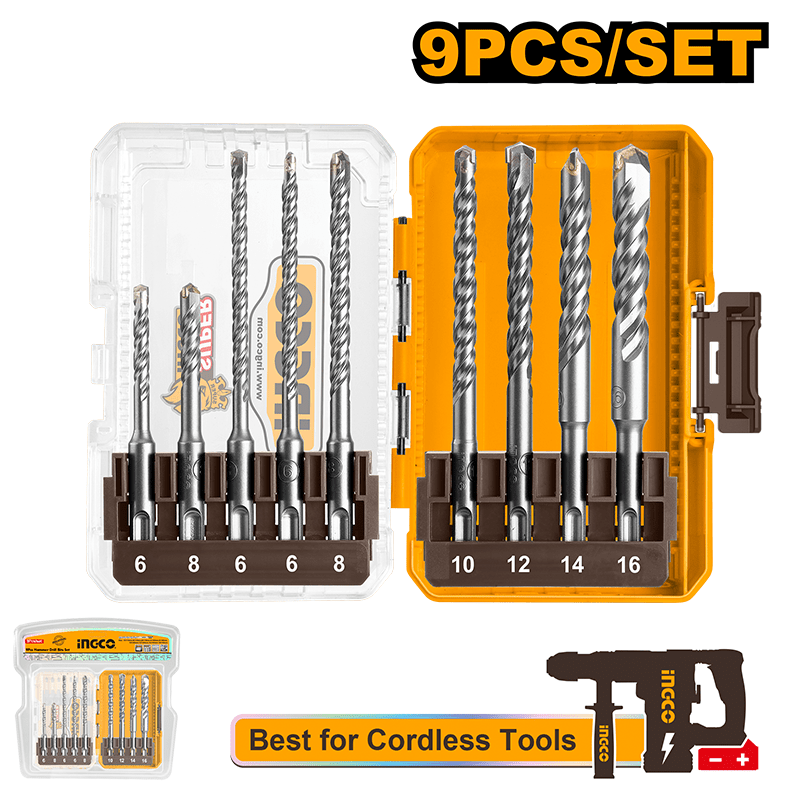 Set me 9 Punto SDS-Plus 6X110,8X110,6X160,6X160,8X160,10X160,12X160,14X160,16X160mm